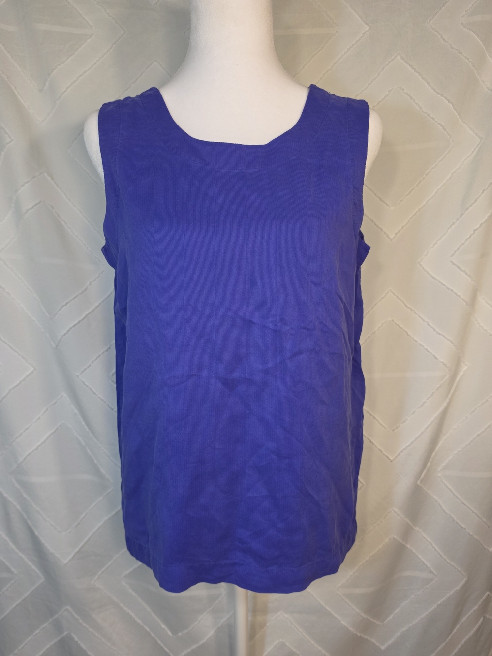 Preston & York 100% Silk Sleeveless Scoop Neck Tank - Blue/purple